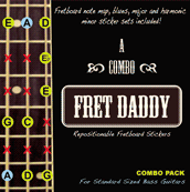 Guitar Notes's Combination Pack Package for Bass Guitar - Learn to Play Fret Daddy's most popular scales